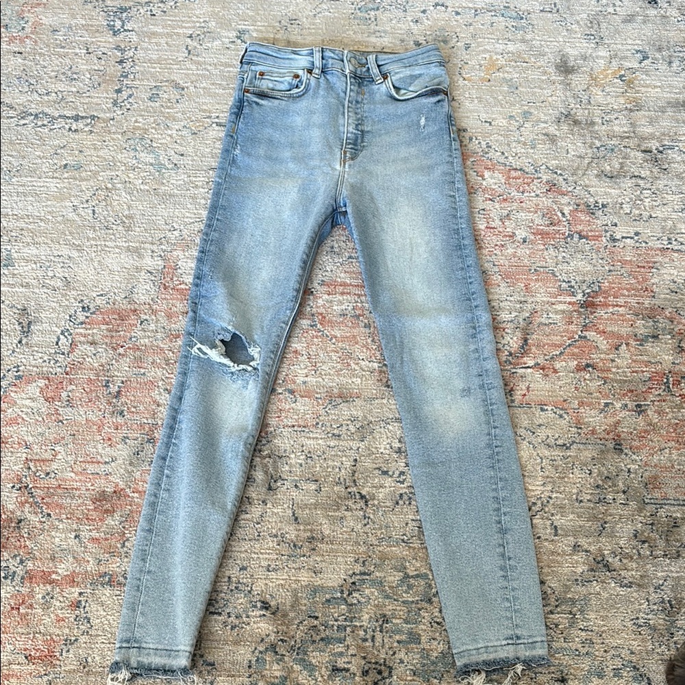 Light Blue Skinny Distressed Jeans